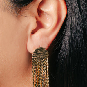 Golden Cascade Fringe Earrings