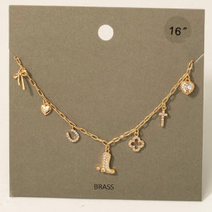 Lucky Trails Mixed Charm Necklace
