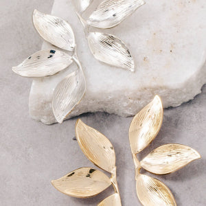 Flora Leaf Hypoallergenic Earrings Gold