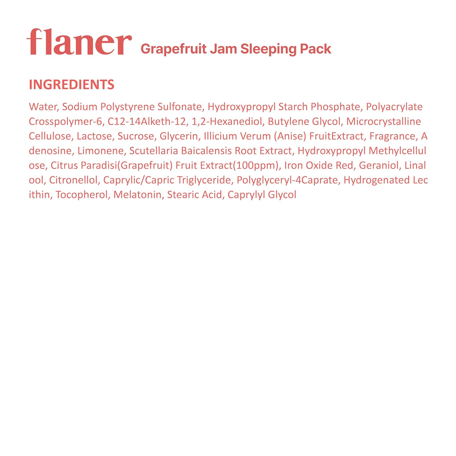 [ Flaner ] Grapefruit Sleeping Mask 100g
