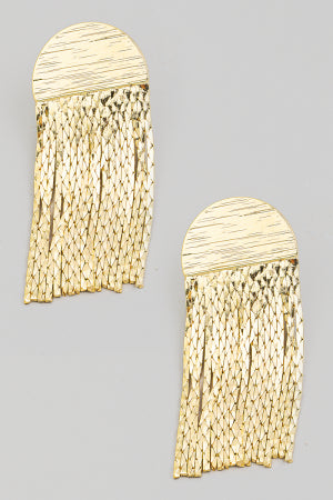 Golden Cascade Fringe Earrings