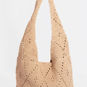 Diamond Crochet Knit Hobo Bag