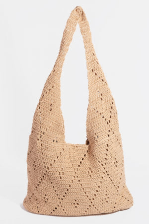 Diamond Crochet Knit Hobo Bag