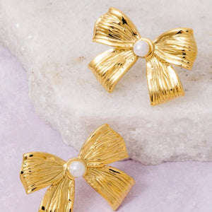 Statement Bow Stud Hypoallergenic Earrings