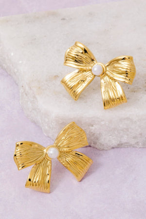 Statement Bow Stud Hypoallergenic Earrings