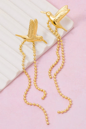 Gold Dipped Hummingbird Earrings Hypoallergenic