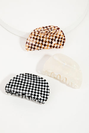 Checkmate Chic Acetate Claw Clip Set