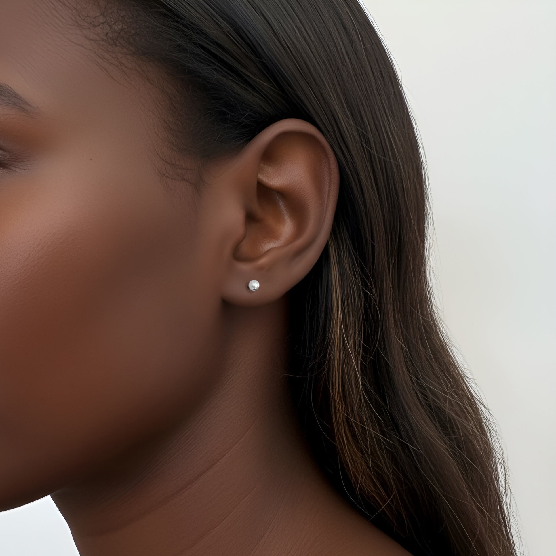 TAYLOR SILVER BALL STUD EARRINGS COMFORT FIT