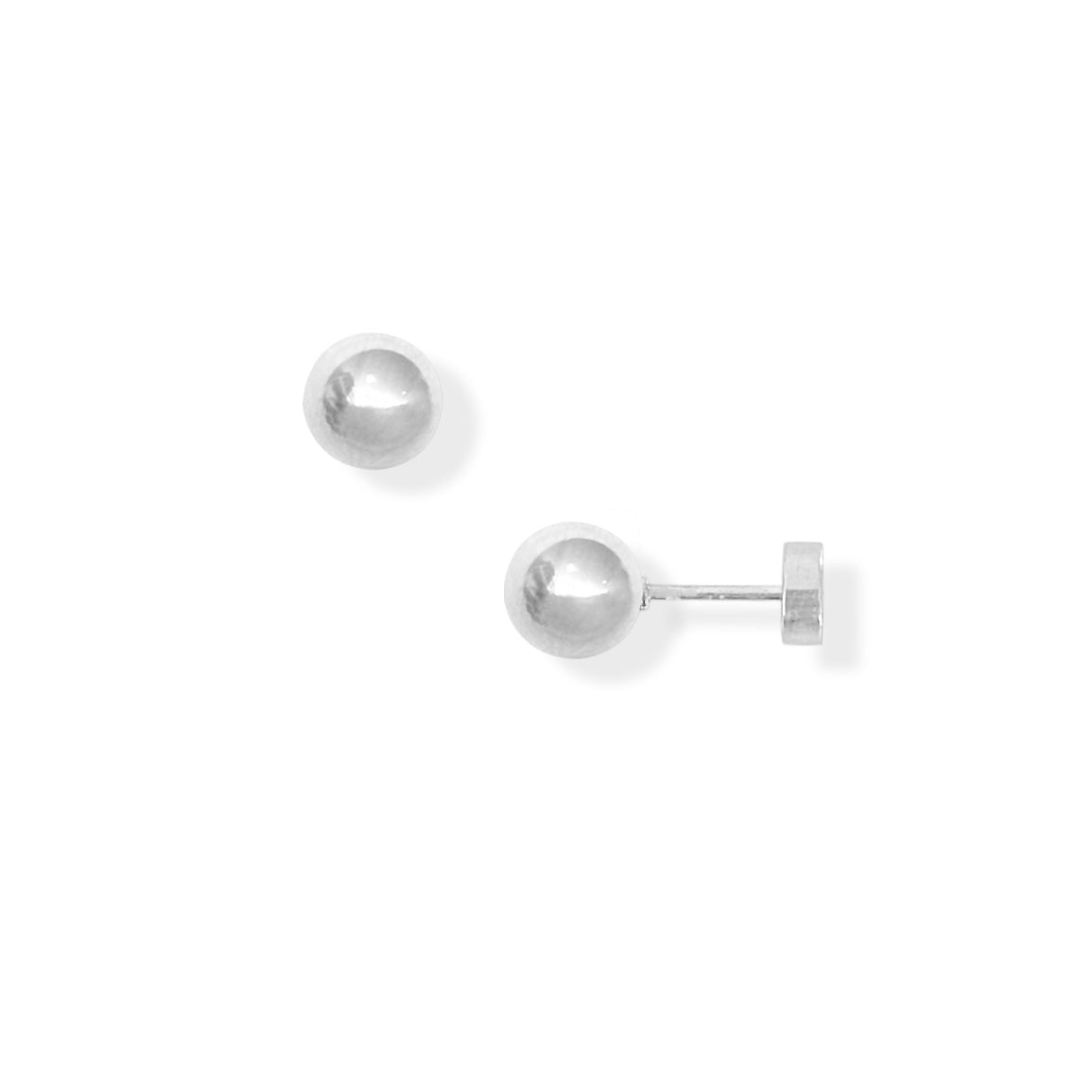 TAYLOR SILVER BALL STUD EARRINGS COMFORT FIT