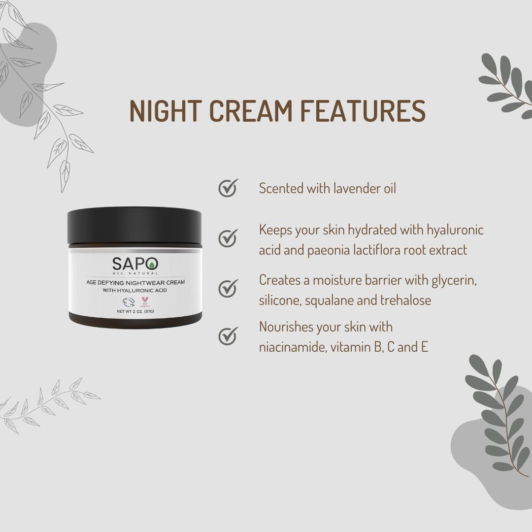 Sapo All Natural Night Cream with Trehalose, Niacinamide, Hyaluronic