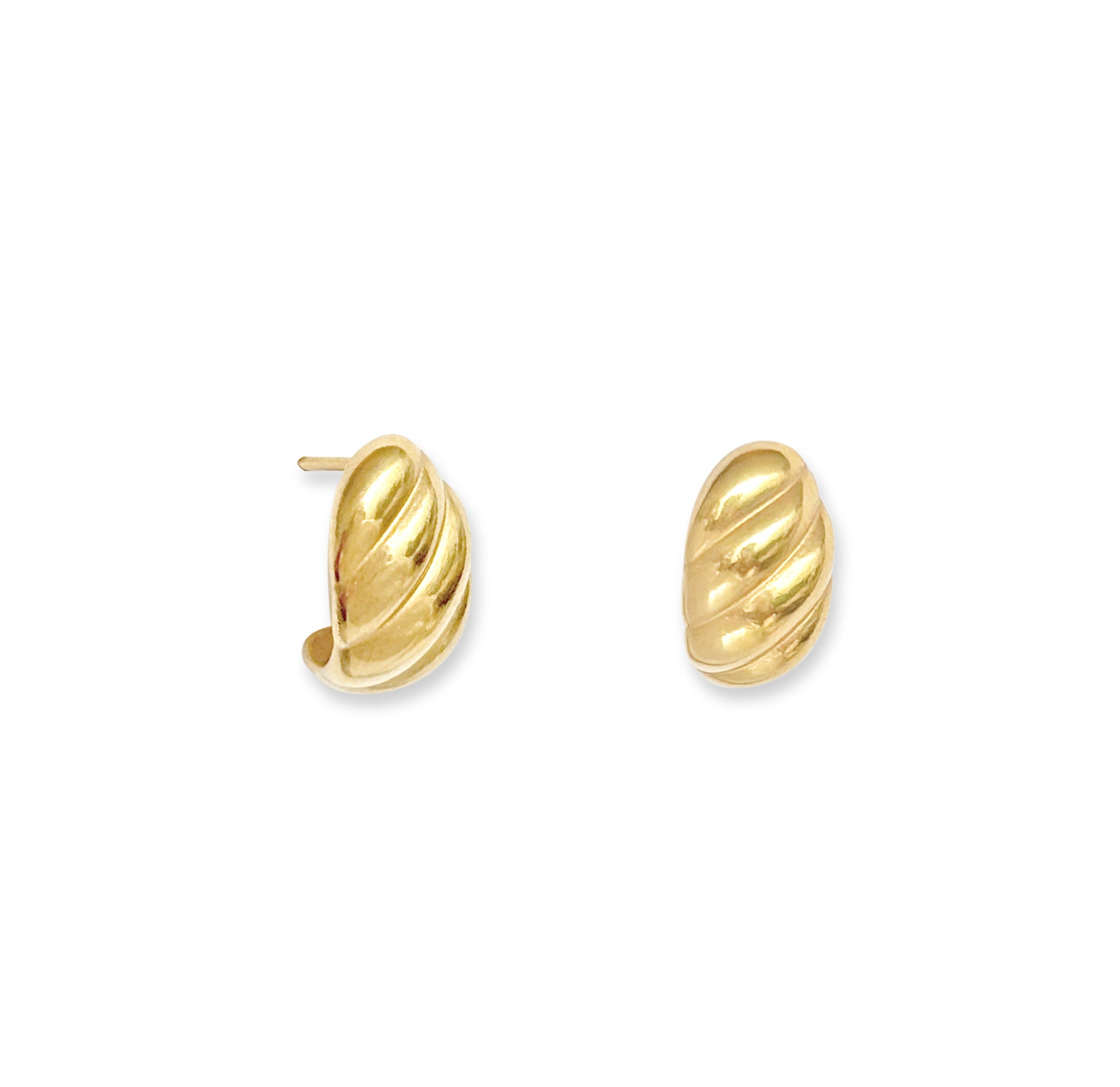 MARGAUX GOLD CROISSANT STUD EARRINGS