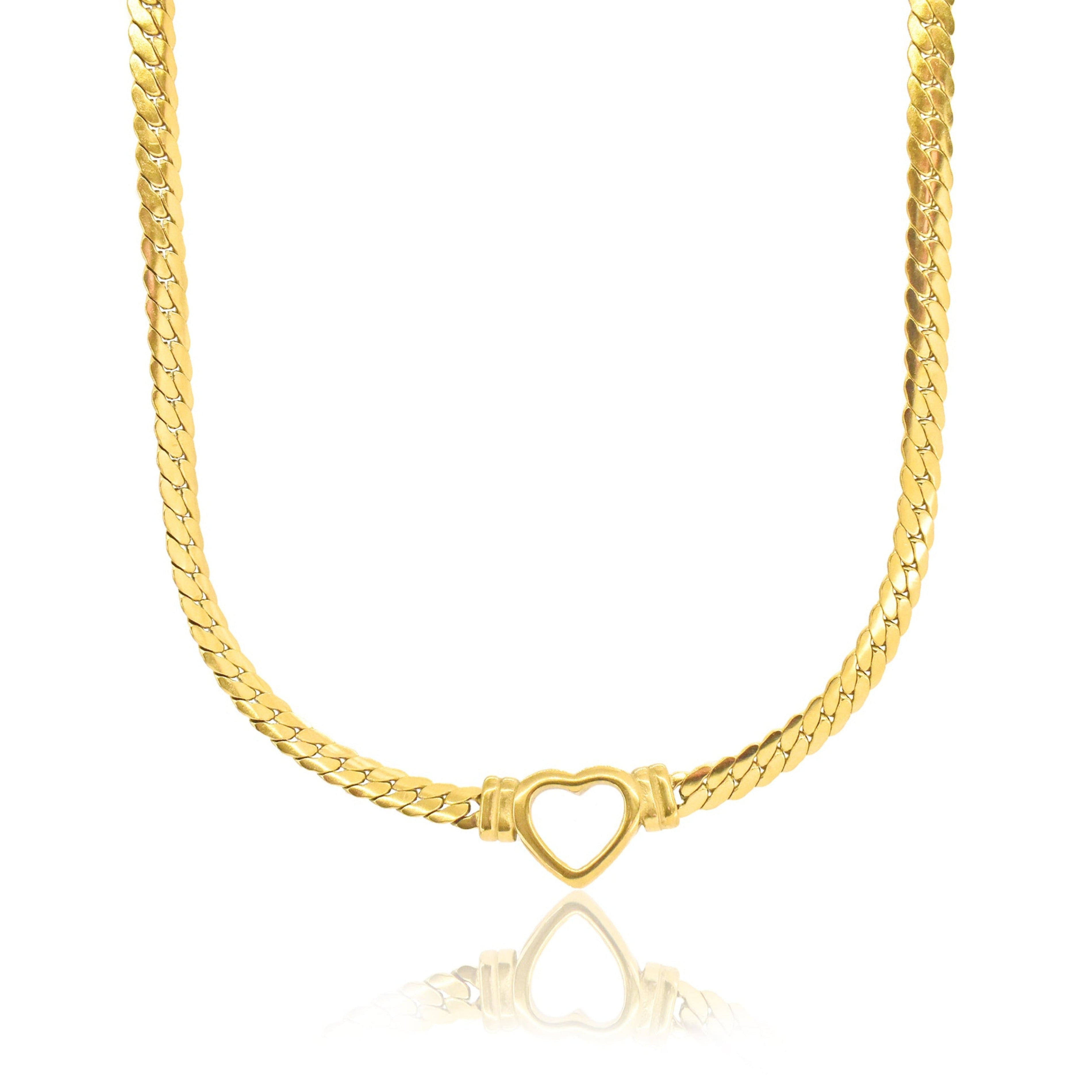 VITTORIA HEART SNAKE CHAIN NECKLACE