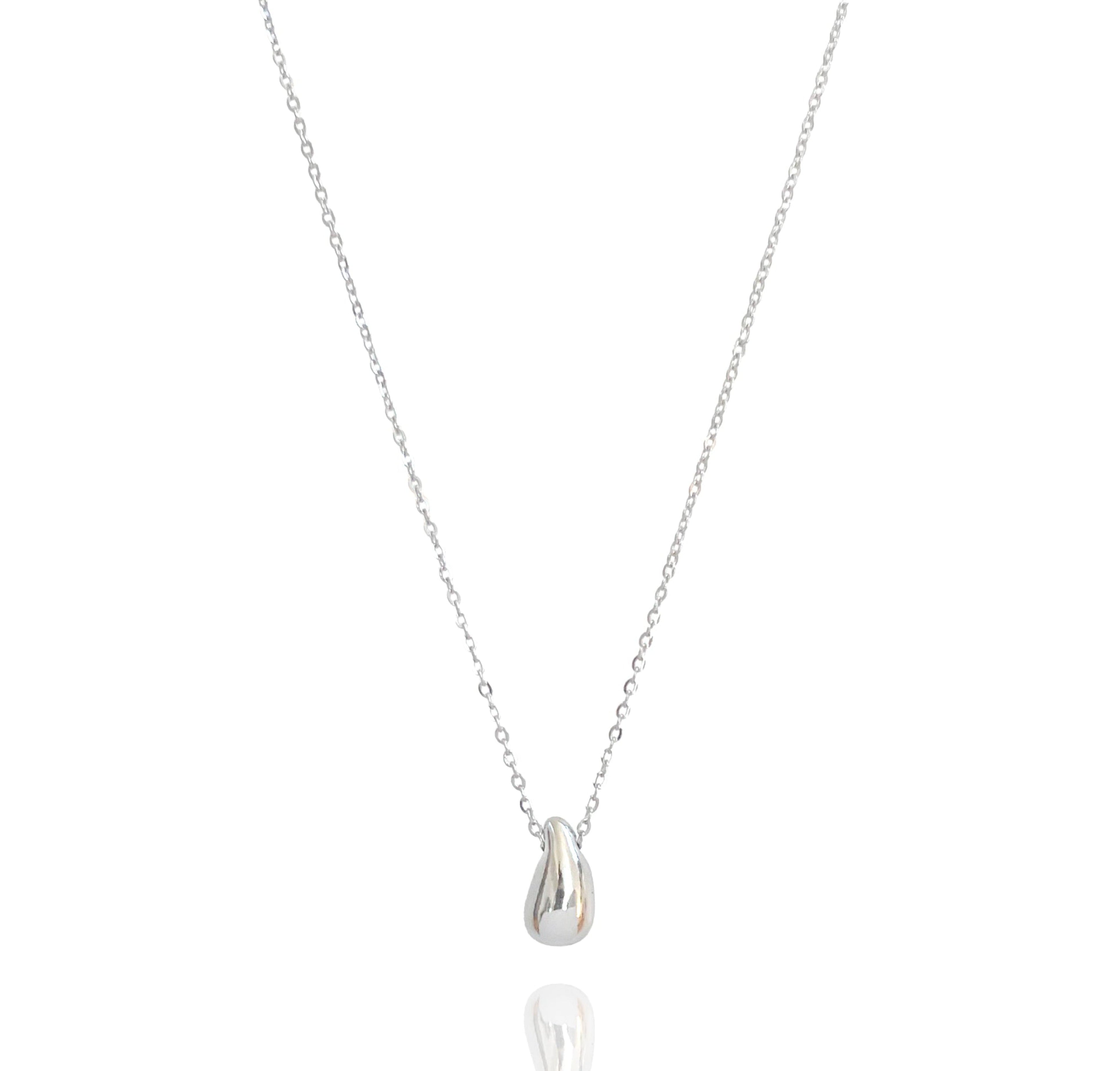 PENELOPE SILVER TEAR DROP PENDANT NECKLACE